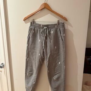 Stylish Gray Joggers with Lightning Bolts